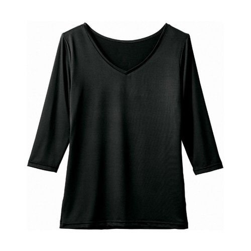 インナーレディス 7.2分袖 ブラック S