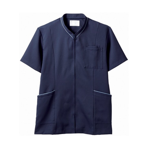 スクラブ 兼用 半袖 ネイビー/ブルー M