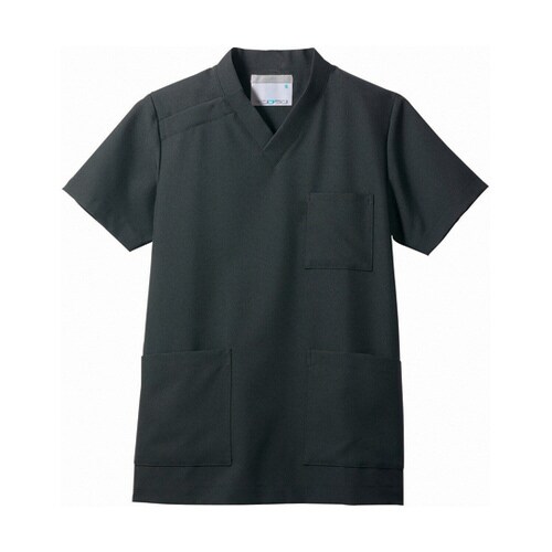 スクラブ 兼用 半袖 黒 LL