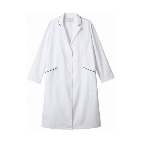 ドクターコート レディス長袖 白/ネイビー LL