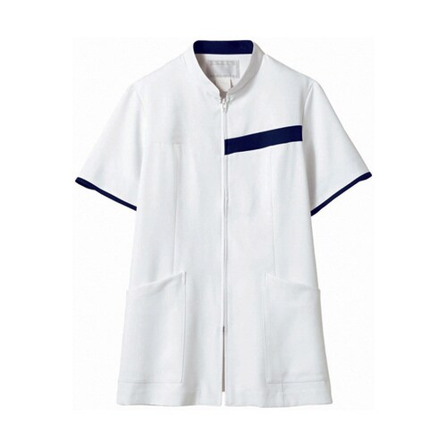 ジャケット レディス 半袖 白/ネイビー M