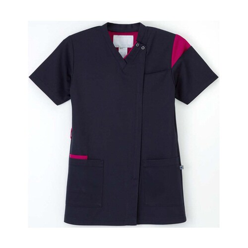 男女兼用スクラブ ネイビー+ピンク LL