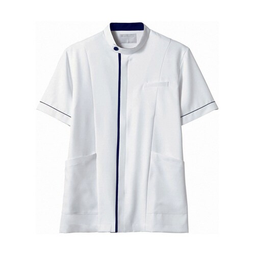 ジャケット メンズ 半袖 白/ネイビー 3L