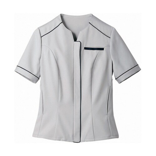 ナースジャケット レディス半袖ライトグ レー S