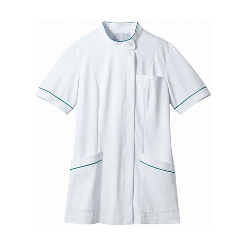 ジャケット レディス 半袖 白/ターコイズ L