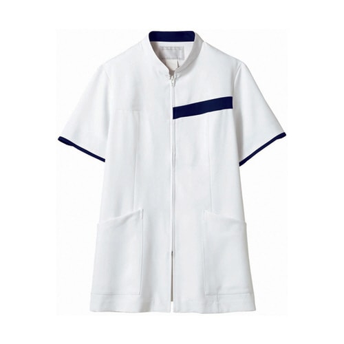 ジャケット レディス 半袖 白/ネイビー L