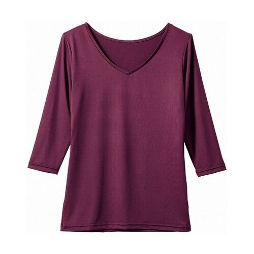 インナーレディス 7.2分袖 ワイン M