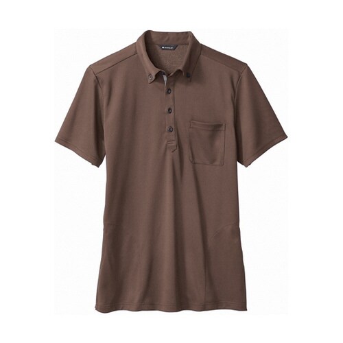 ニットシャツ 兼用 半袖 ブラウン/ベージュ M