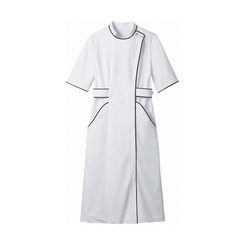 ナースワンピース レディス半袖 ホワイト S