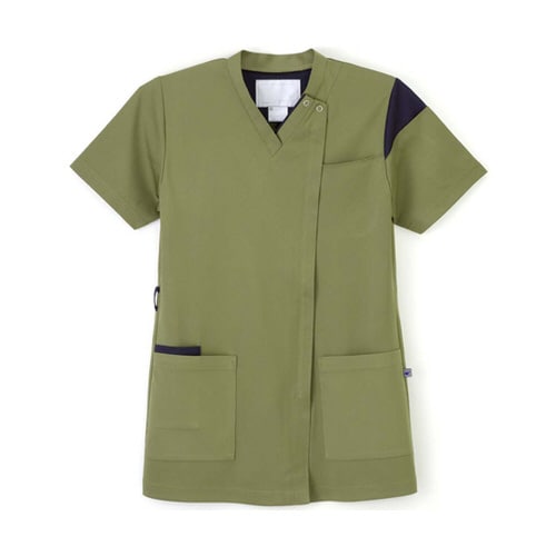 男女兼用スクラブ オリーブ S