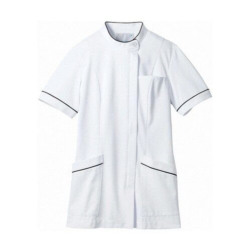 ジャケット レディス 半袖 白/ネイビー LL