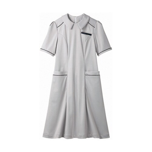 ナースワンピース レディス半袖ライトグレー M