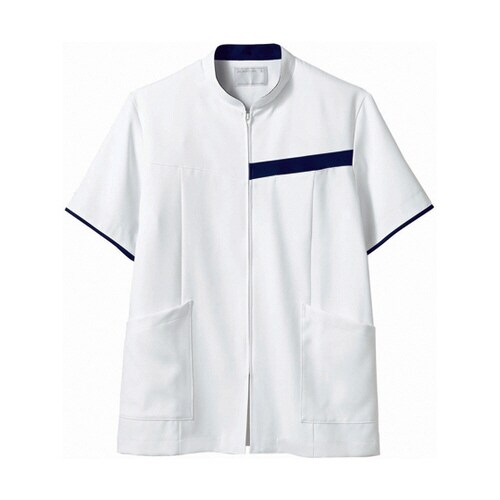 ジャケット メンズ 半袖 白/ネイビー L