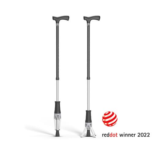 立てられるつえ「クロスポッド」 グレー