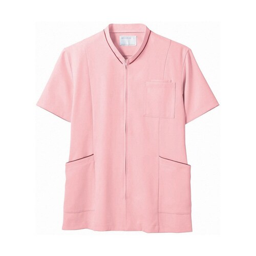 スクラブ 兼用 半袖 ピンク/ワイン S