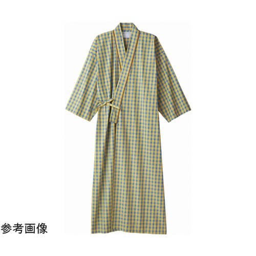 患者衣 兼用 8分袖 ブルー/イエロー SS