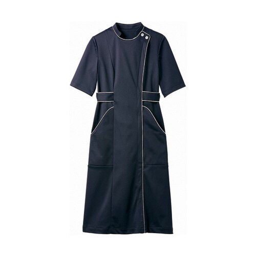 ナースワンピース 半袖 ダークネイビー LL