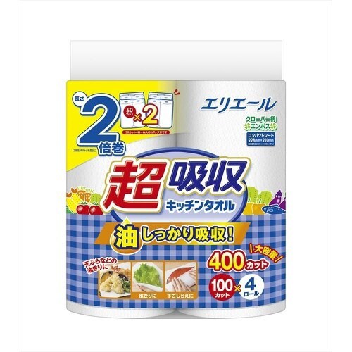 E超吸収キッチンタオル4R(100カット)