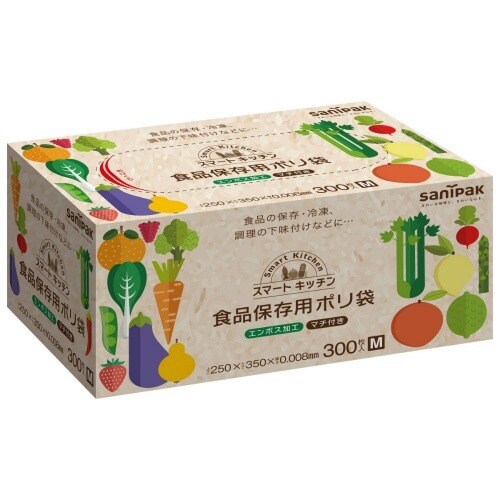 KS80スマートキッチン保存袋Mエンボス 300枚