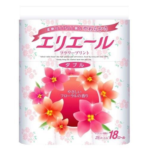 エリエールフラワープリント18Rダブル×4