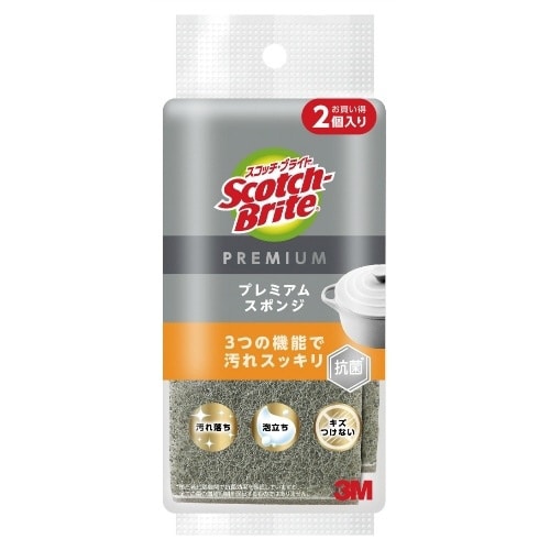 スコッチブライト プレミアムスポンジ2個入