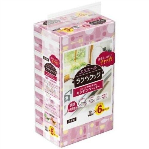 Eラクらクックパパッとキッチンペーパー 80W6P