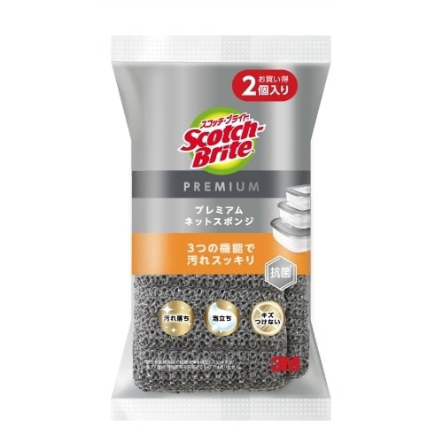 スコッチブライト プレミアムネットスポンジ2個入
