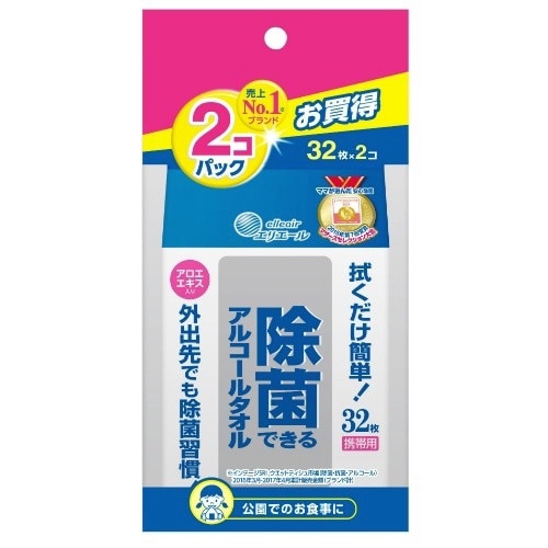 エリエル除菌アルコルタオル携帯用32枚×2個×12