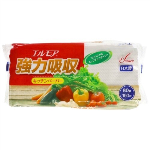 エルモア強力吸収キッチンペーパー80組