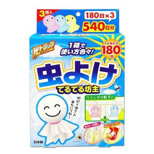 Wトラップ 虫よけ 180日 てるてる坊主×4