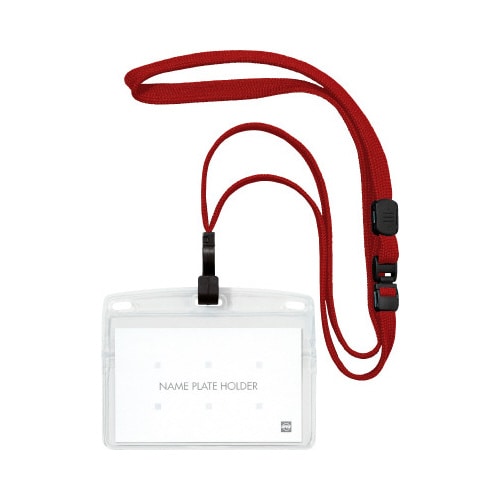 吊り下げ名札 F式名刺10枚 赤