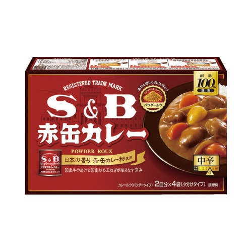 S&B 赤缶カレーパウダールウ 中辛 152gx6