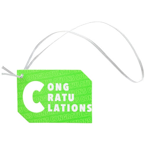ネオングリーンゴムタッグ1おめでとう 20枚入×2