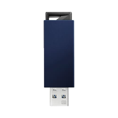 ノック式USBメモリー 32GB ブルー