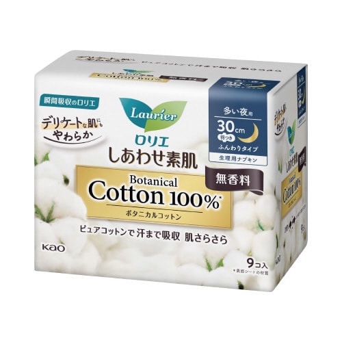 ロリエしあわせ素肌B多い夜用羽付300×6