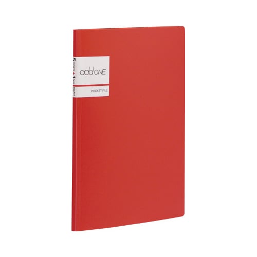 ポケットファイル A5 5ポケット レッド