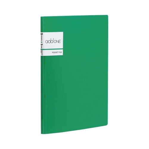 ポケットファイル A5 5ポケット グリーン