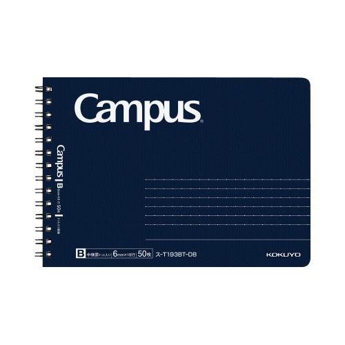 キャンパスツインリングドットB罫50枚ハーフ紺5冊