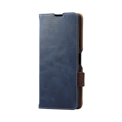 Xperia 10 V ケース ステッチ ネイビー