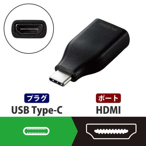 変換アダプタ TypeC−HDMI ブラック
