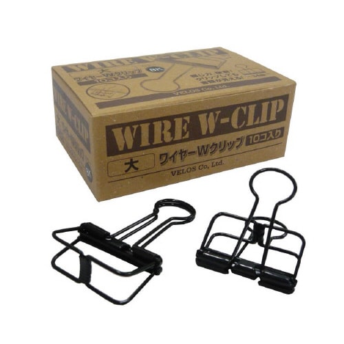 大ワイヤーダブルクリップ10Pブラック
