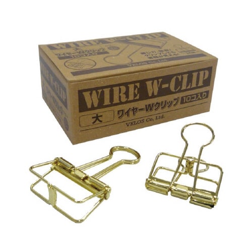 大ワイヤーダブルクリップ10Pゴールド