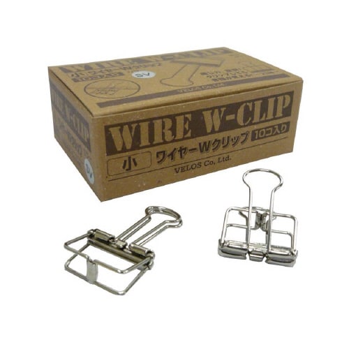 小ワイヤーダブルクリップ10Pシルバー