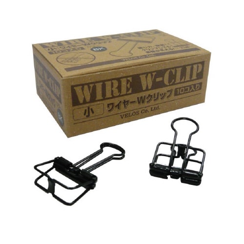 小ワイヤーダブルクリップ10Pブラック