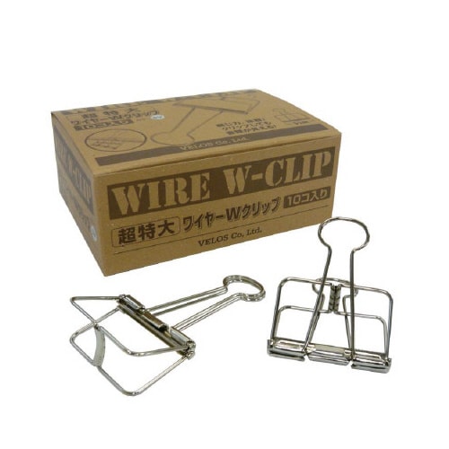 超特大ワイヤーダブルクリップ10Pシルバー