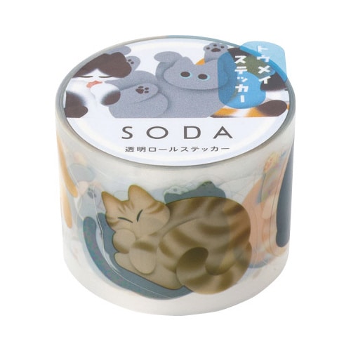 ソ−ダ 透明マステ(コロコロネコ)