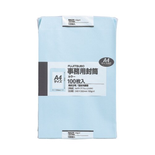 カラー封筒角2 100G ウスミズ100枚入×5P