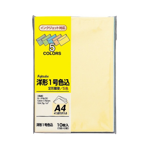 洋形封筒 1号 色込 10パック