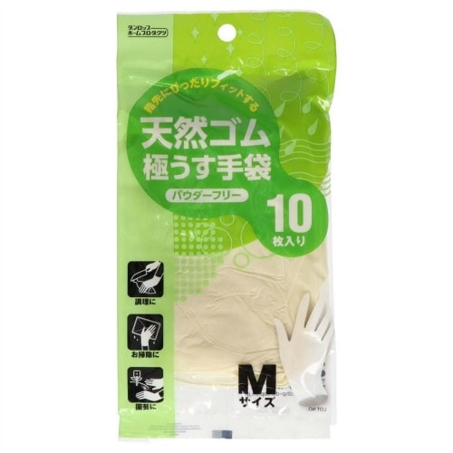 天然ゴム極うす手袋 M×10