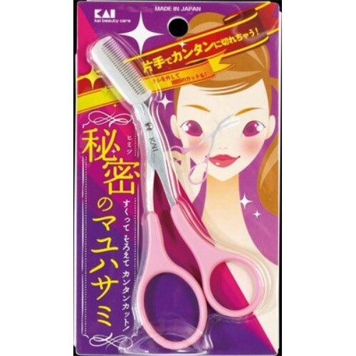 KQ3032 クシ付きマユハサミ ピンク×3